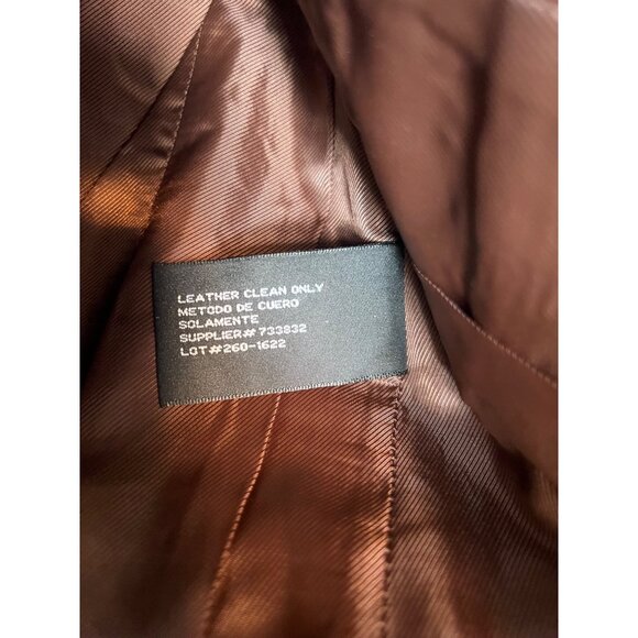 Vintage Womens Brown Leather Jacket With Hood & Zipper Front Closure Size S Genu - Picture 6 of 7